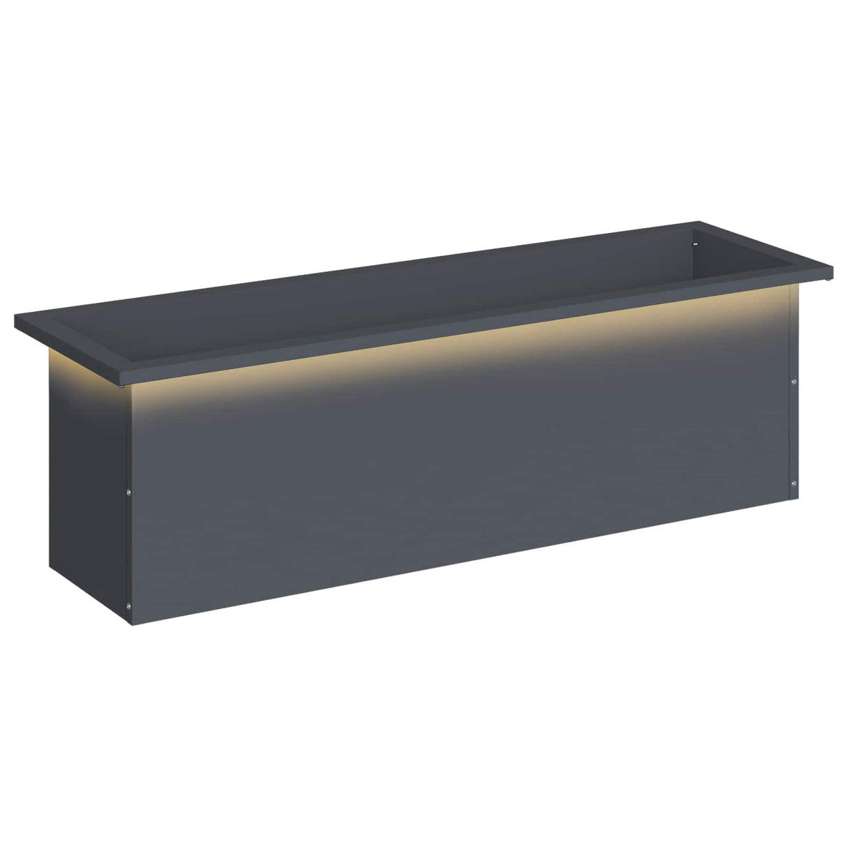 Garden Planter with LED Antracite 30 x 100 x 30 cm Steel