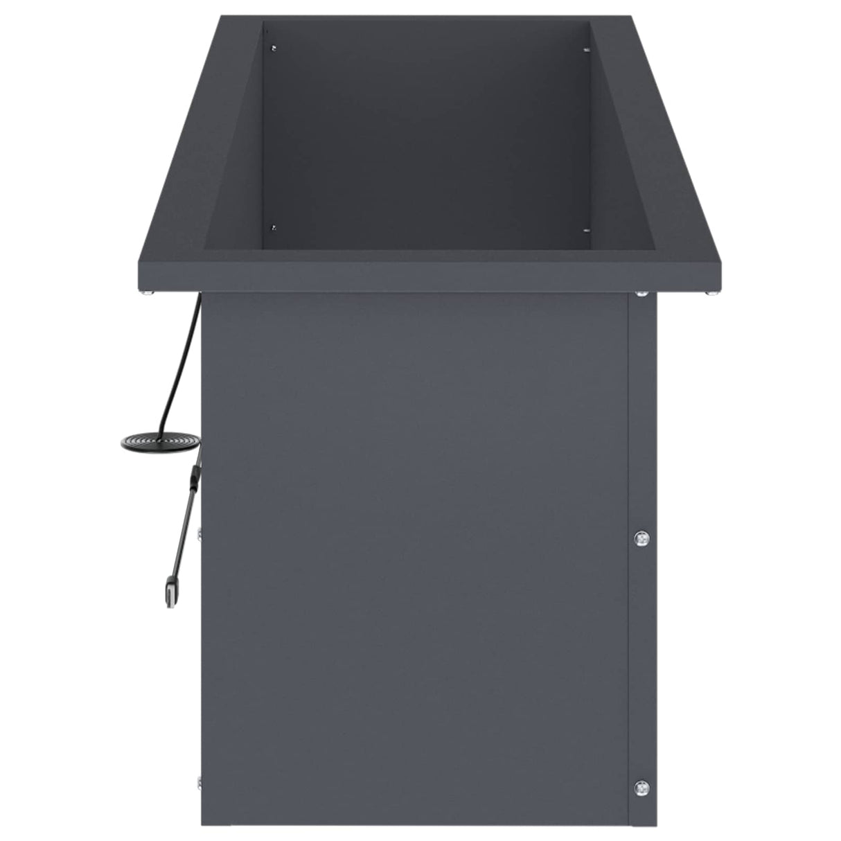Garden Planter with LED Antracite 30 x 100 x 30 cm Steel