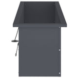 Garden Planter with LED Antracite 30 x 100 x 30 cm Steel