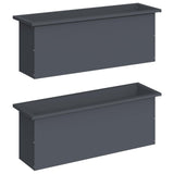 Garden Planter with LED 2 pcs Antracite 30 x 100 x 30 cm Steel