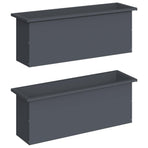 Garden Planter with LED 2 pcs Antracite 30 x 100 x 30 cm Steel