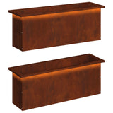 Garden Planter with LED 2 pcs Rusty 30 x 100 x 30 cm - Front View
