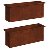 Garden Planter with LED 2 pcs Rusty 30 x 100 x 30 cm