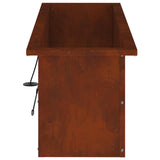 Garden Planter with LED 2 pcs Rusty 30 x 100 x 30 cm - Close-Up Angle