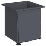 Garden Planter with LED Antracite 40 x 40 x 40 cm Steel - Rear View