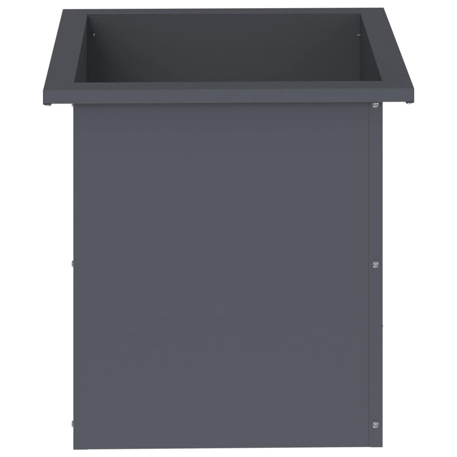 Garden Planter with LED Antracite 40 x 40 x 40 cm Steel