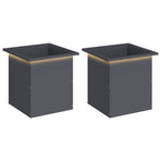 Garden Planter with LED 2 pcs Antracite 40 x 40 x 40 cm Steel