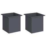 Garden Planter with LED 2 pcs Antracite 40 x 40 x 40 cm Steel