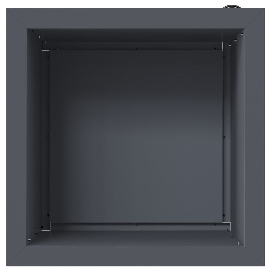 Garden Planter with LED 2 pcs Antracite 40 x 40 x 40 cm Steel