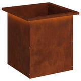 Garden Planter with LED Rusty 40 x 40 x 40 cm Weathering Steel
