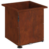 Garden Planter with LED Rusty 40 x 40 x 40 cm Weathering Steel - Close-Up Angle