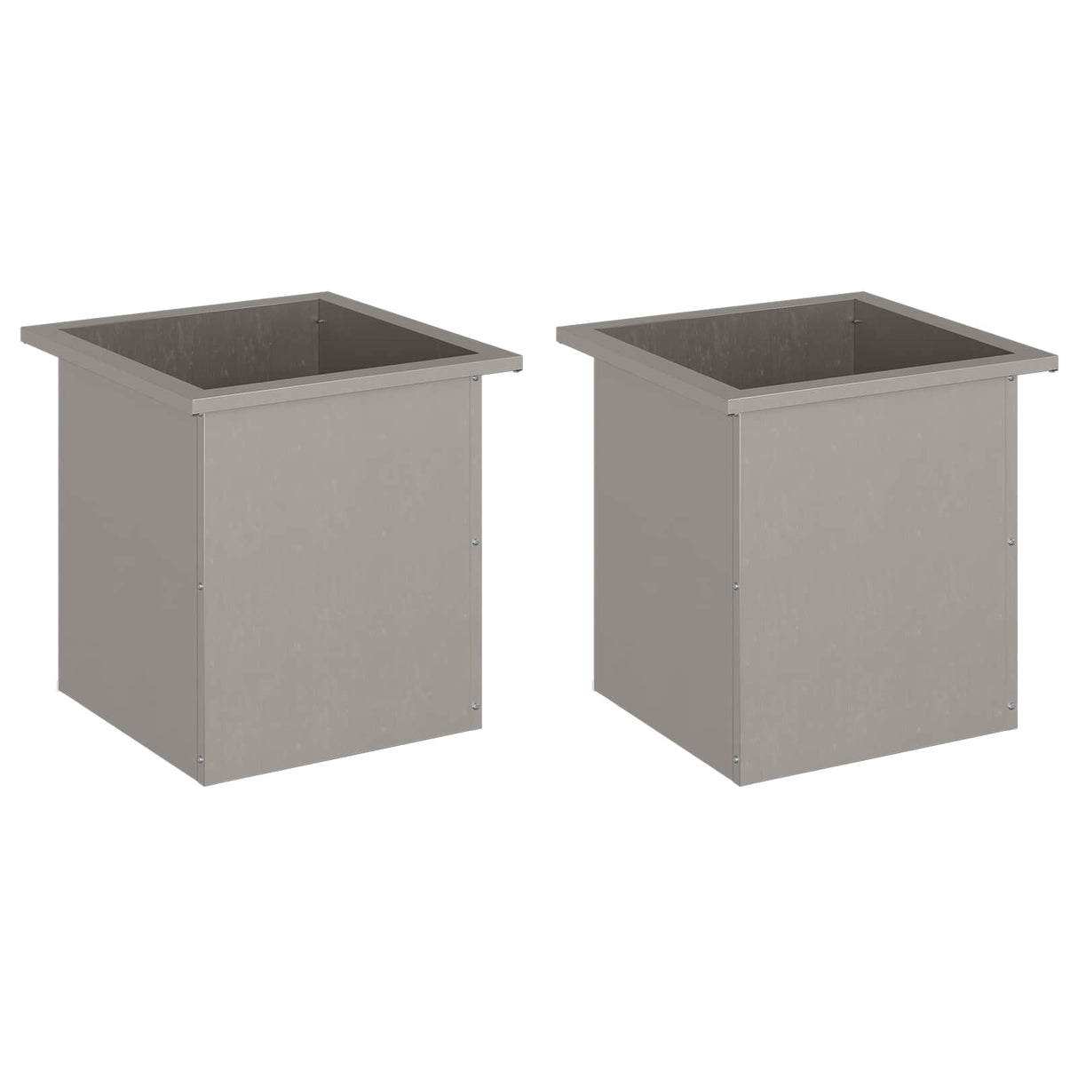 Garden Planter with LED 2 pcs Rusty 40 x 40 x 40 cm