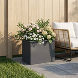 Garden Planter with LED Antracite 40 x 60 x 40 cm Steel - Side View