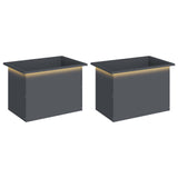 Garden Planter with LED 2 pcs Antracite 40 x 60 x 40 cm Steel