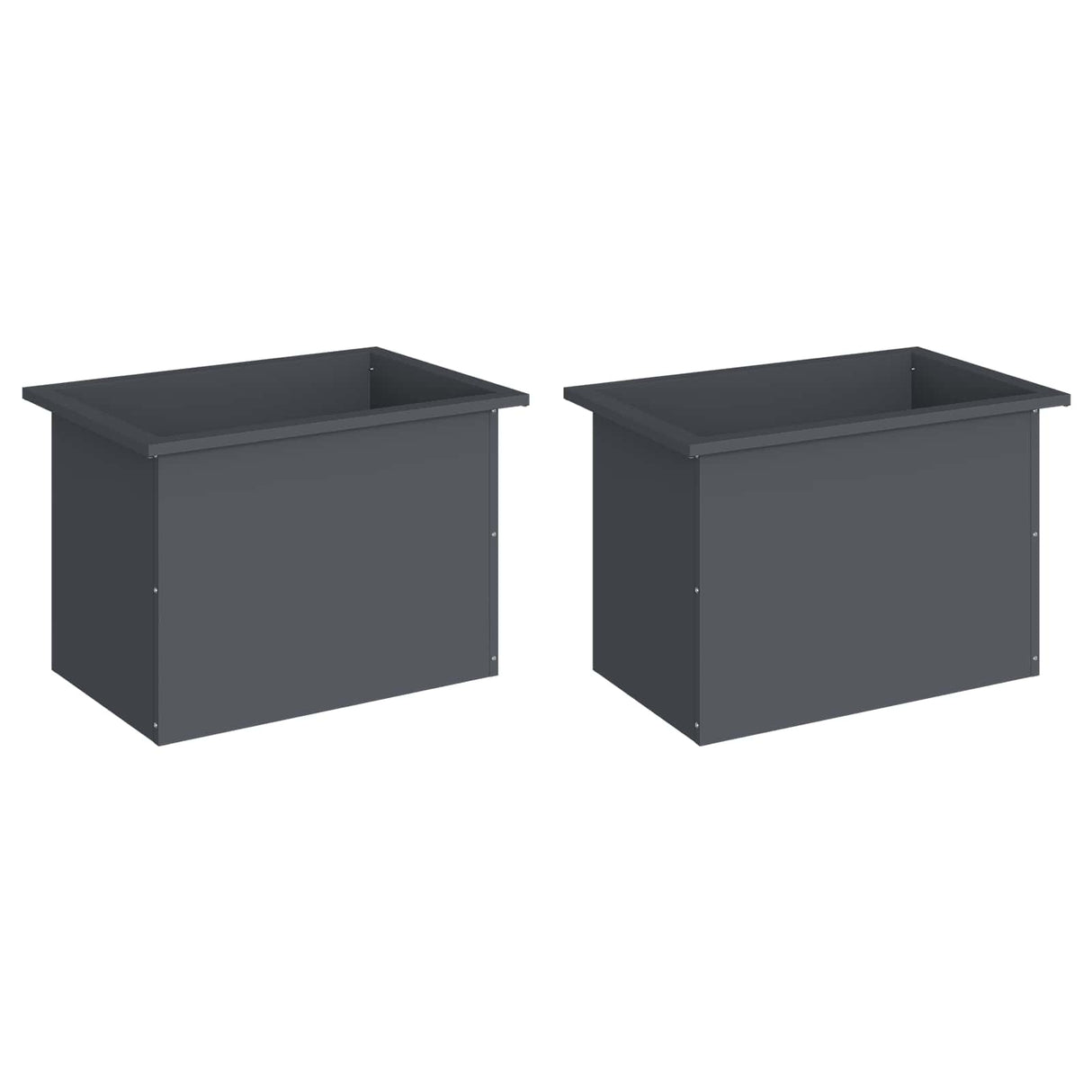 Garden Planter with LED 2 pcs Antracite 40 x 60 x 40 cm Steel