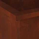 Garden Planter with LED Rusty 40 x 60 x 40 cm Weathering Steel