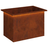 Garden Planter with LED Rusty 40 x 60 x 40 cm Weathering Steel - Front View