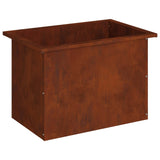 Garden Planter with LED Rusty 40 x 60 x 40 cm Weathering Steel - Top-Down View