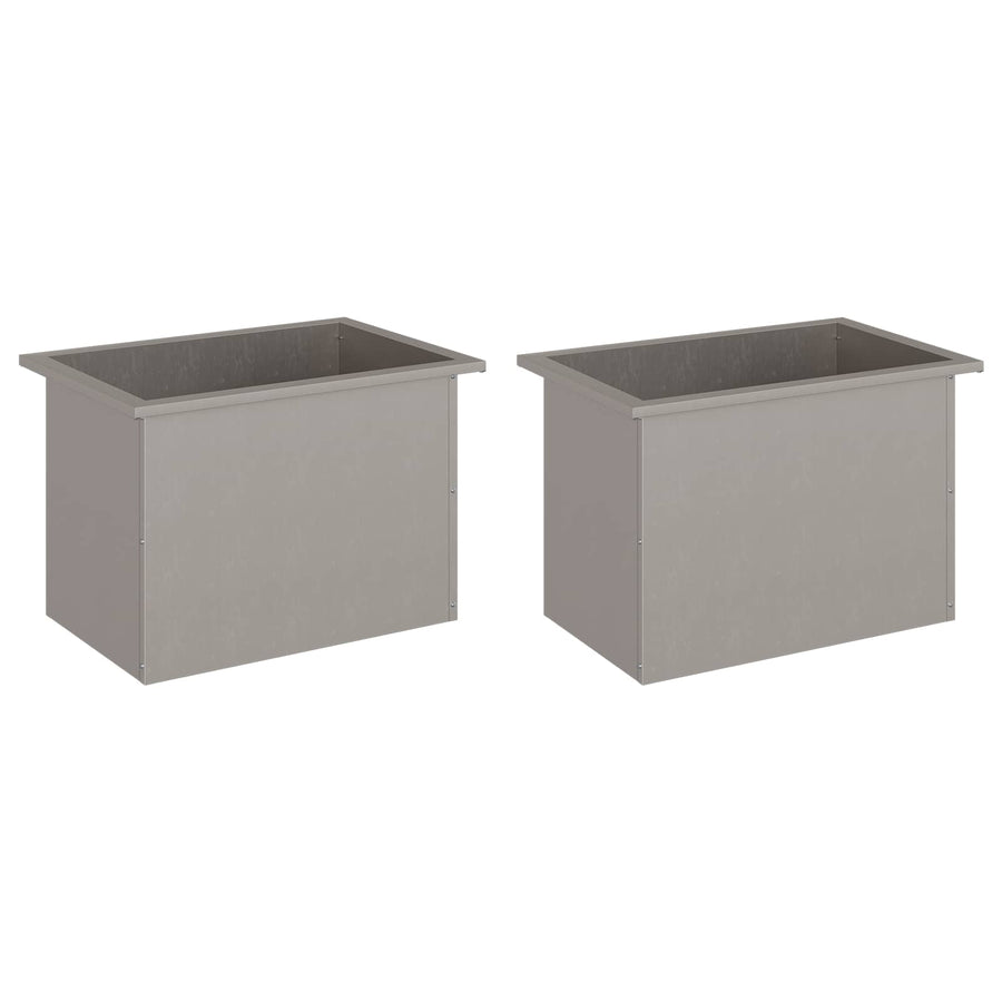 Garden Planter with LED 2 pcs Rusty 40 x 60 x 40 cm