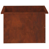 Garden Planter with LED 2 pcs Rusty 40 x 60 x 40 cm - Top-Down View
