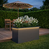Garden Planter with LED Antracite 40 x 80 x 40 cm Steel