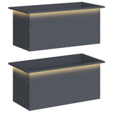 Garden Planter with LED 2 pcs Antracite 40 x 80 x 40 cm Steel