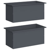 Garden Planter with LED 2 pcs Antracite 40 x 80 x 40 cm Steel - Front View