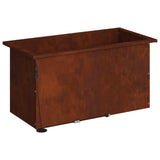 Garden Planter with LED 2 pcs Rusty 40 x 80 x 40 cm - Rear View