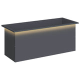 Garden Planter with LED Antracite 40 x 100 x 40 cm Steel - Front View
