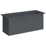 Garden Planter with LED Antracite 40 x 100 x 40 cm Steel - Side View