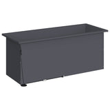 Garden Planter with LED Antracite 40 x 100 x 40 cm Steel - Rear View