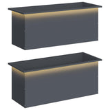 Garden Planter with LED 2 pcs Antracite 40 x 100 x 40 cm Steel