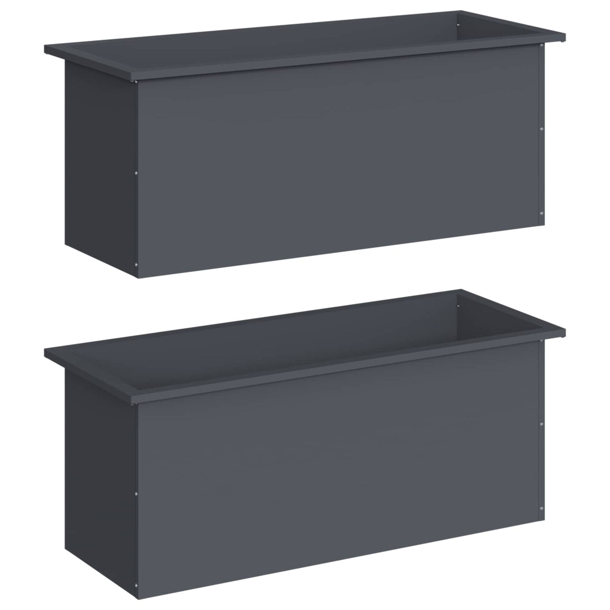 Garden Planter with LED 2 pcs Antracite 40 x 100 x 40 cm Steel