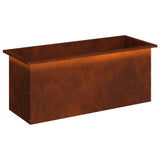 Garden Planter with LED Rusty 40 x 100 x 40 cm Weathering Steel - Front View