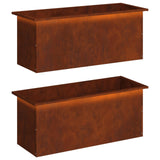Garden Planter with LED 2 pcs Rusty 40 x 100 x 40 cm