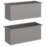 Garden Planter with LED 2 pcs Rusty 40 x 100 x 40 cm