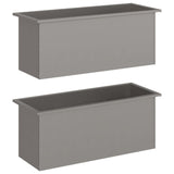 Garden Planter with LED 2 pcs Rusty 40 x 100 x 40 cm - Side View