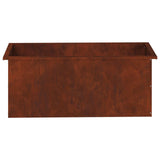 Garden Planter with LED 2 pcs Rusty 40 x 100 x 40 cm - Top-Down View