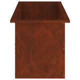 Garden Planter with LED 2 pcs Rusty 40 x 100 x 40 cm - 45-Degree Angle