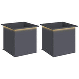 Garden Planter with LED 2 pcs Antracite 50 x 50 x 48 cm Steel