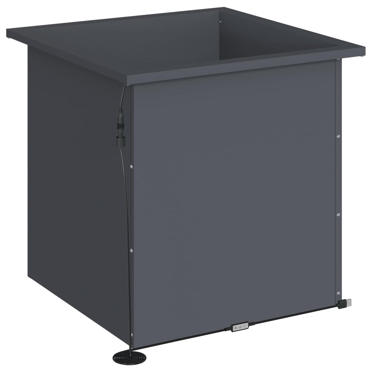 Garden Planter with LED 2 pcs Antracite 50 x 50 x 48 cm Steel