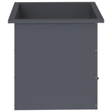 Garden Planter with LED 2 pcs Antracite 50 x 50 x 48 cm Steel - Side View