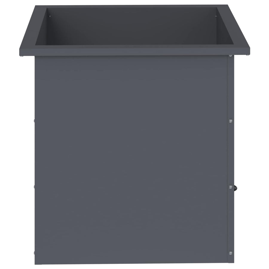 Garden Planter with LED 2 pcs Antracite 50 x 50 x 48 cm Steel