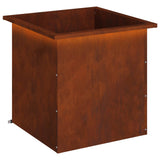 Garden Planter with LED Rusty 50 x 50 x 48 cm Weathering Steel