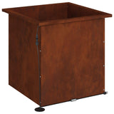 Garden Planter with LED Rusty 50 x 50 x 48 cm Weathering Steel - Close-Up Angle