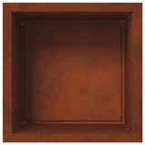 Garden Planter with LED Rusty 50 x 50 x 48 cm Weathering Steel - Low Angle