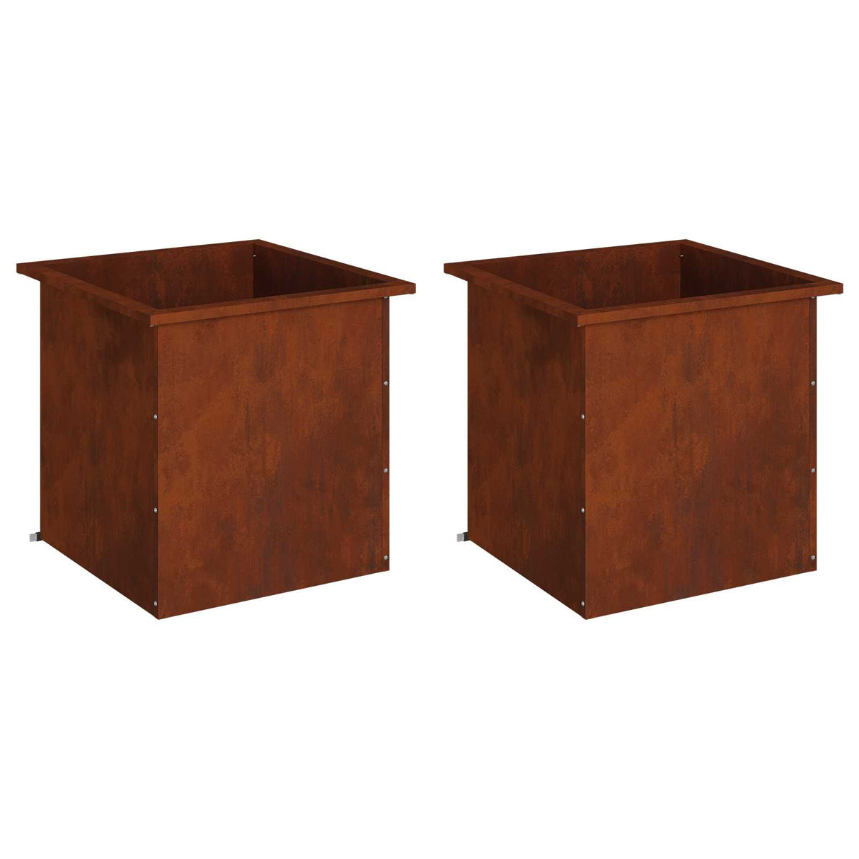 Garden Planter with LED 2 pcs Rusty 50 x 50 x 48 cm