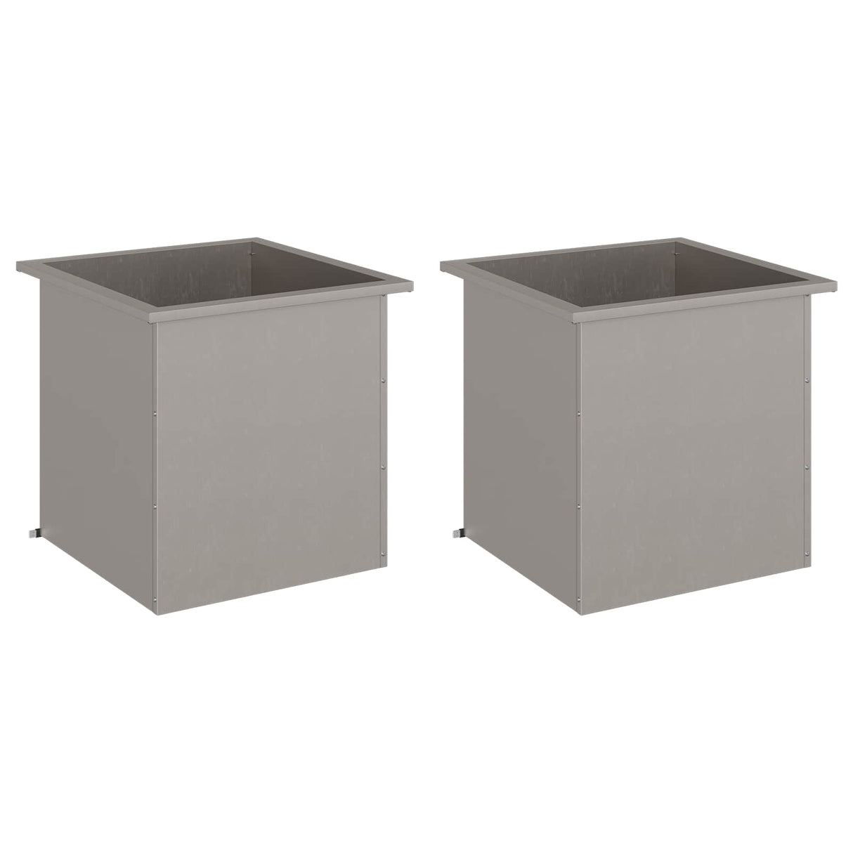 Garden Planter with LED 2 pcs Rusty 50 x 50 x 48 cm