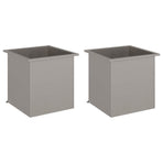 Garden Planter with LED 2 pcs Rusty 50 x 50 x 48 cm