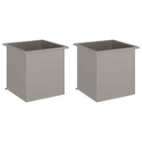 Garden Planter with LED 2 pcs Rusty 50 x 50 x 48 cm - Side View